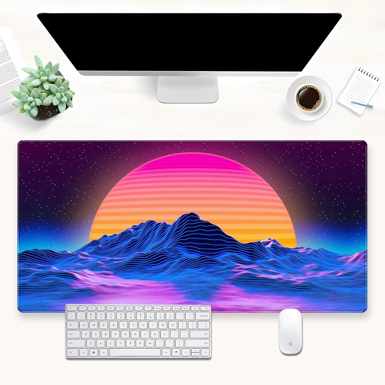 Retro Synthwave Mountain Sun D - Mouse Gaming Retro recension och pris