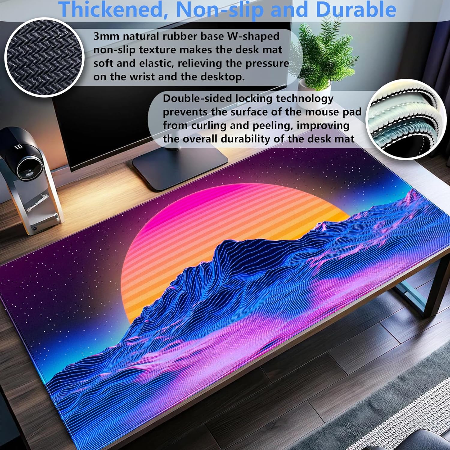 Retro Synthwave Mountain Sun D - Mouse Gaming Retro recension och pris