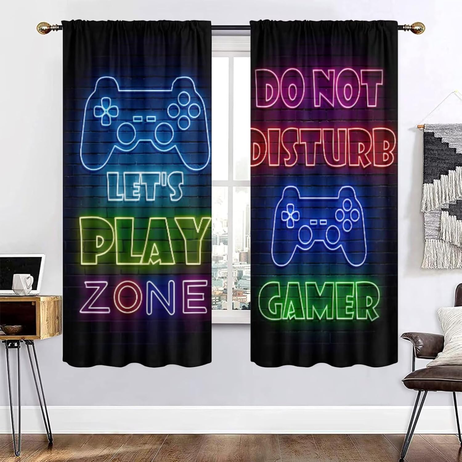 Gaming Gamer Curtain Curtains  - Retro Gaming Zone recension och pris