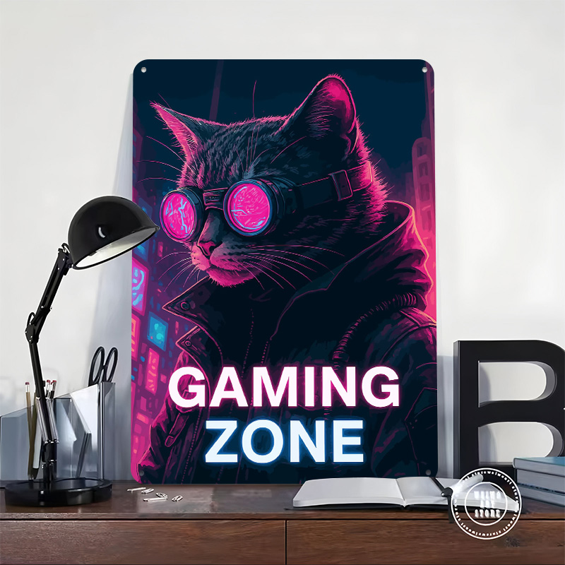 Cyberpunk Cat Gaming Zone Tin  - Retro Gaming Zone recension och pris