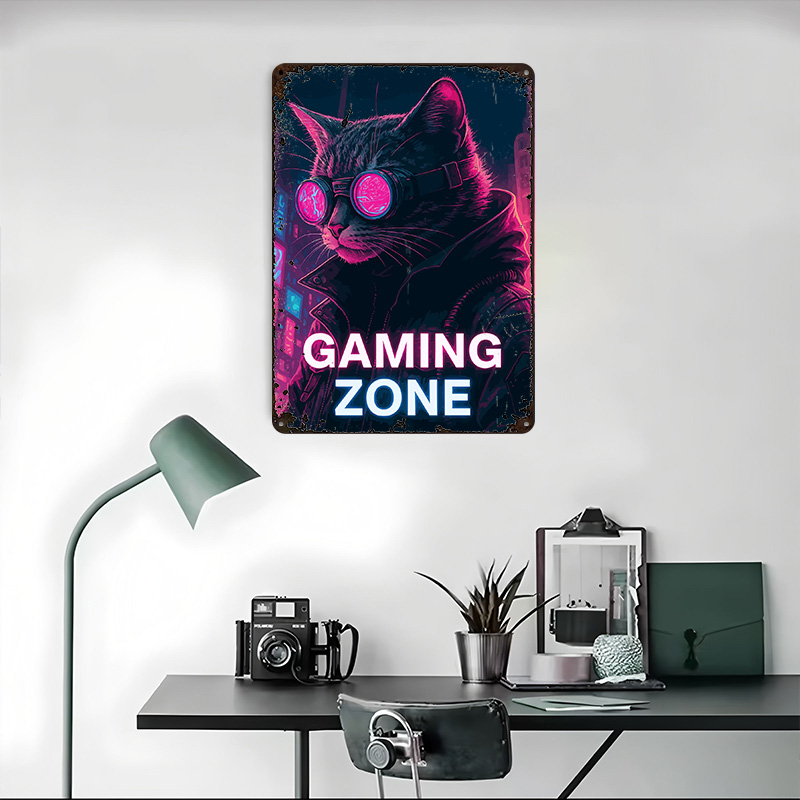 Cyberpunk Cat Gaming Zone Tin  - Retro Gaming Zone recension och pris