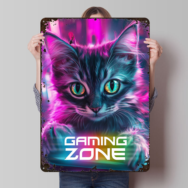 Gamer Cat - Gaming Zone Printe - Retro Gaming Zone recension och pris