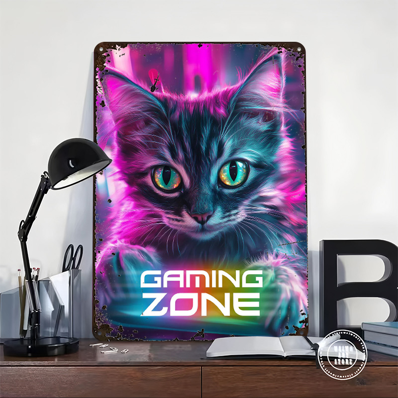 Gamer Cat - Gaming Zone Printe - Retro Gaming Zone recension och pris