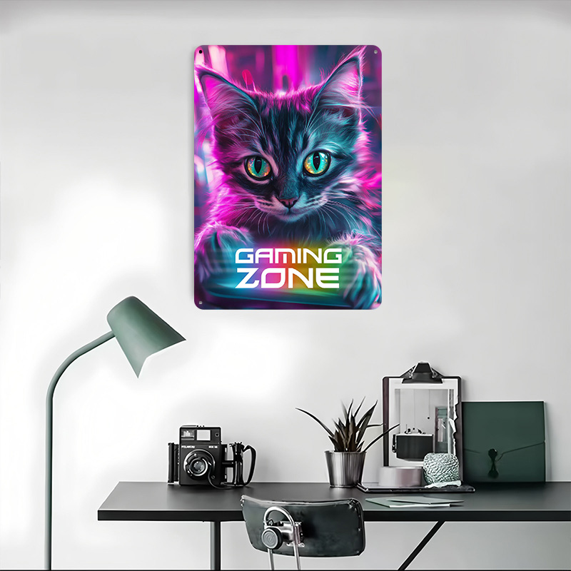 Gamer Cat - Gaming Zone Printe - Retro Gaming Zone recension och pris